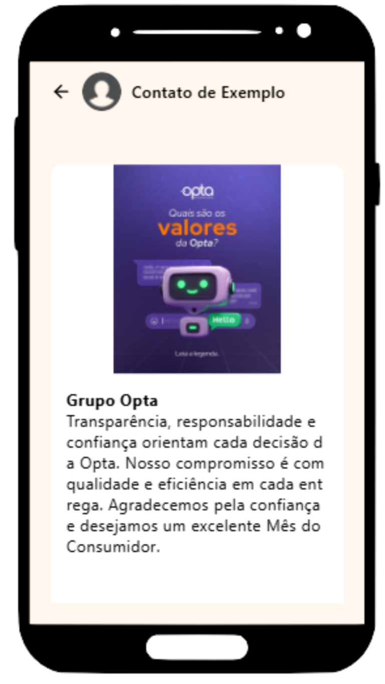 Opta RCS - Ideal para empresas que desejam se comunicar com clientes de forma mais moderna, interativa e profissional, especialmente em campanhas, avisos, relacionamento e ações promocionais.